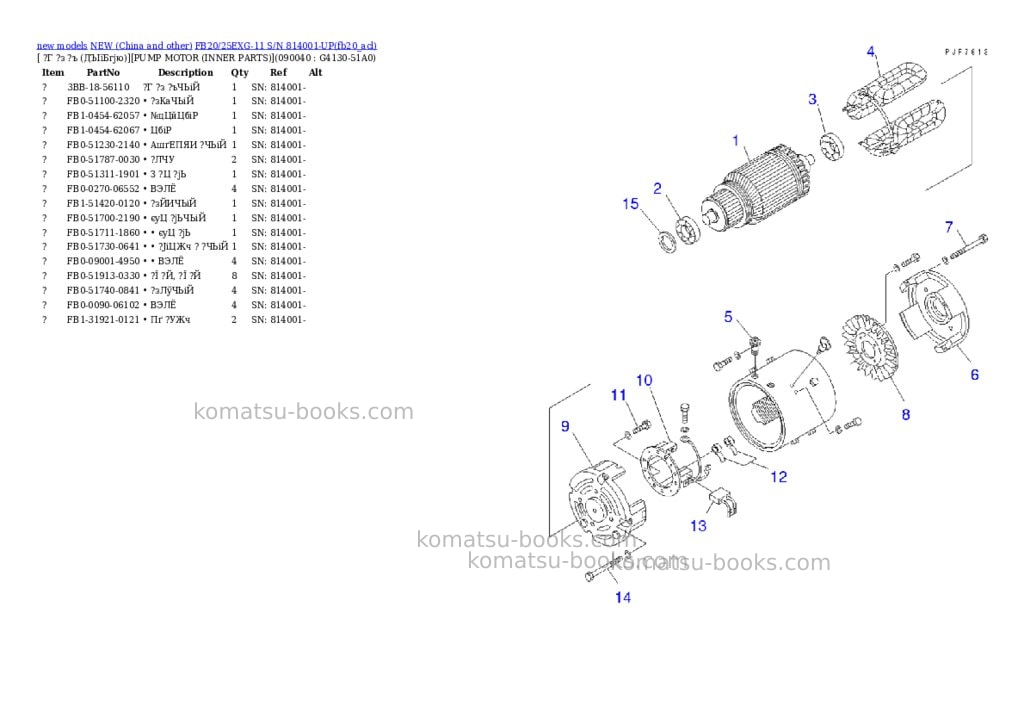 Komatsu fb20/25exg-11 s/n 814001-up Parts catalog cover Page 6 Komatsu fb20/25exg-11 s/n 814001-up Parts catalog cover Page 6
