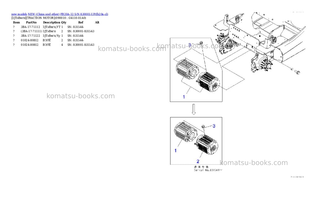 Komatsu fb20a-12 s/n 830001-up Parts catalog cover Page 8 Komatsu fb20a-12 s/n 830001-up Parts catalog cover Page 8