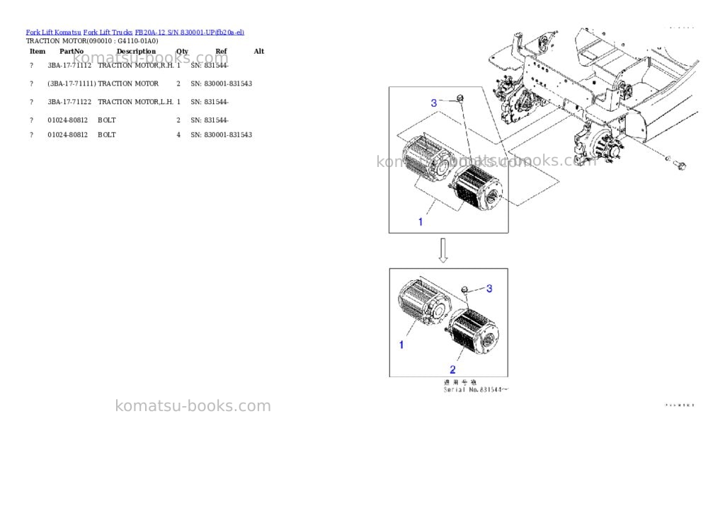 Komatsu FB20A-12 S/N 830001-UP Parts catalog cover Page 8