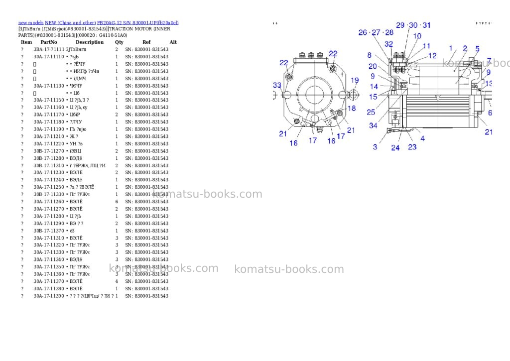 Komatsu fb20ag-12 s/n 830001-up Parts catalog cover Page 6 Komatsu fb20ag-12 s/n 830001-up Parts catalog cover Page 6