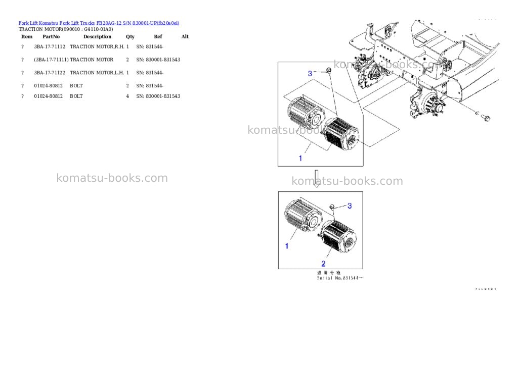 Komatsu FB20AG-12 S/N 830001-UP Parts catalog cover Page 5 Komatsu FB20AG-12 S/N 830001-UP Parts catalog cover Page 5