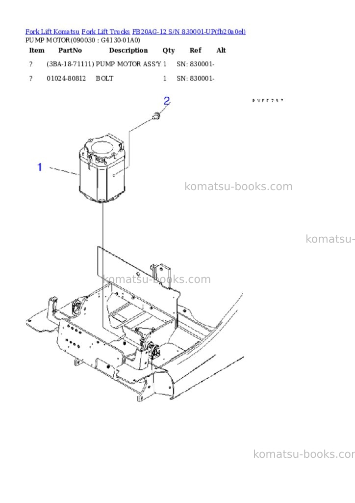 Komatsu FB20AG-12 S/N 830001-UP Parts catalog cover Page 7 Komatsu FB20AG-12 S/N 830001-UP Parts catalog cover Page 7