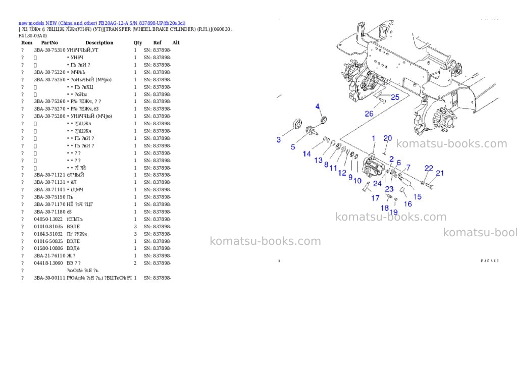 Komatsu fb20ag-12-a s/n 837898-up Parts catalog cover Page 5 Komatsu fb20ag-12-a s/n 837898-up Parts catalog cover Page 5
