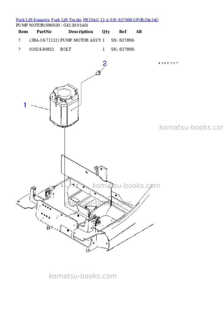 Komatsu FB20AG-12-A S/N 837898-UP Parts catalog cover Page 10 Komatsu FB20AG-12-A S/N 837898-UP Parts catalog cover Page 10