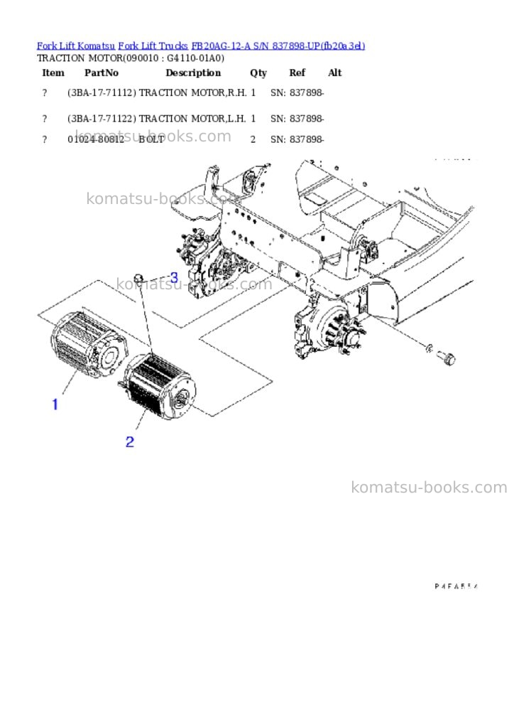 Komatsu FB20AG-12-A S/N 837898-UP Parts catalog cover Page 8 Komatsu FB20AG-12-A S/N 837898-UP Parts catalog cover Page 8