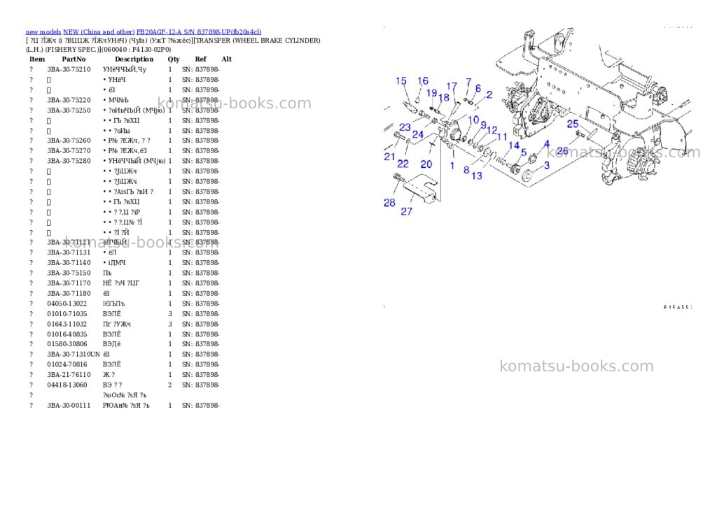 Komatsu fb20agf-12-a s/n 837898-up Parts catalog cover Page 6