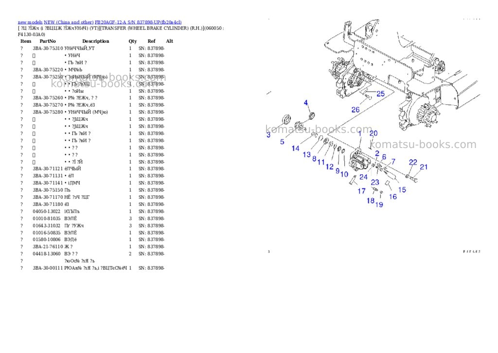 Komatsu fb20agf-12-a s/n 837898-up Parts catalog cover Page 7