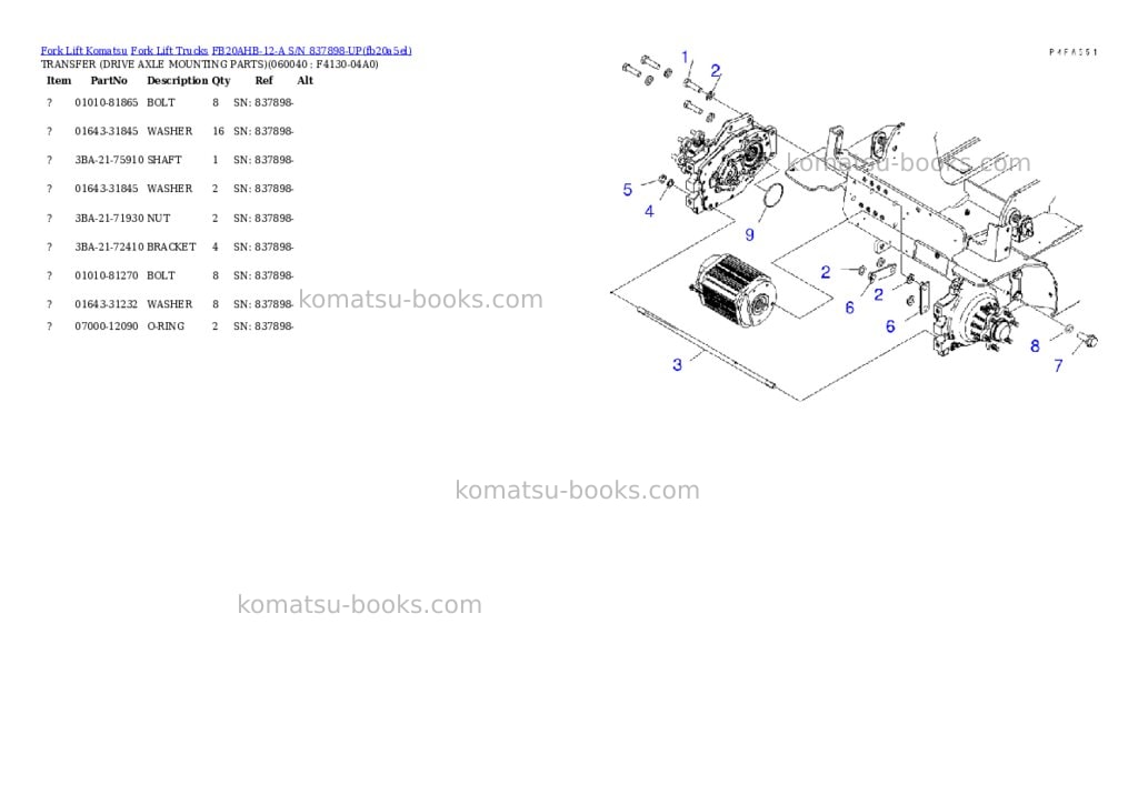 Komatsu fb20ahb-12-a s/n 837898-up Parts catalog cover Page 3