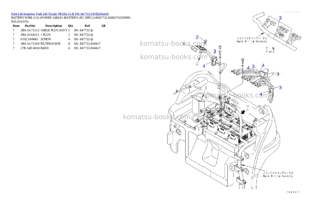 Komatsu FB20A-12-B S/N 847722-UP Parts catalog cover Page 8 Komatsu FB20A-12-B S/N 847722-UP Parts catalog cover Page 8