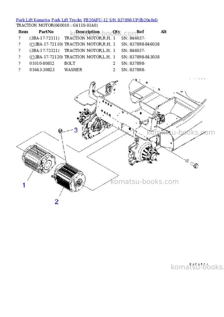 Komatsu FB20AFU-12 S/N 837898-UP Parts catalog cover Page 5 Komatsu FB20AFU-12 S/N 837898-UP Parts catalog cover Page 5
