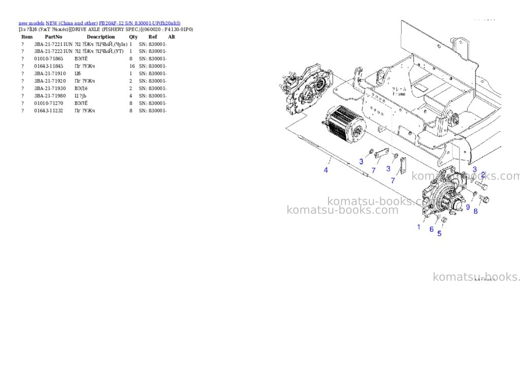 Komatsu fb20af-12 s/n 830001-up Parts catalog cover Page 6 Komatsu fb20af-12 s/n 830001-up Parts catalog cover Page 6