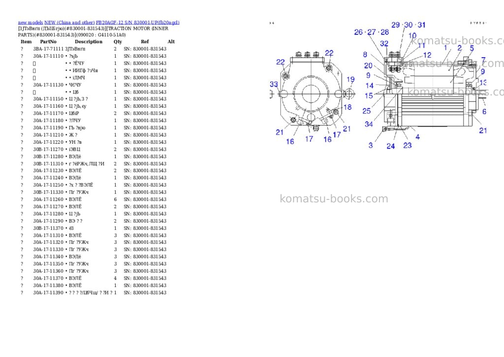 Komatsu fb20agf-12 s/n 830001-up Parts catalog cover Page 8 Komatsu fb20agf-12 s/n 830001-up Parts catalog cover Page 8