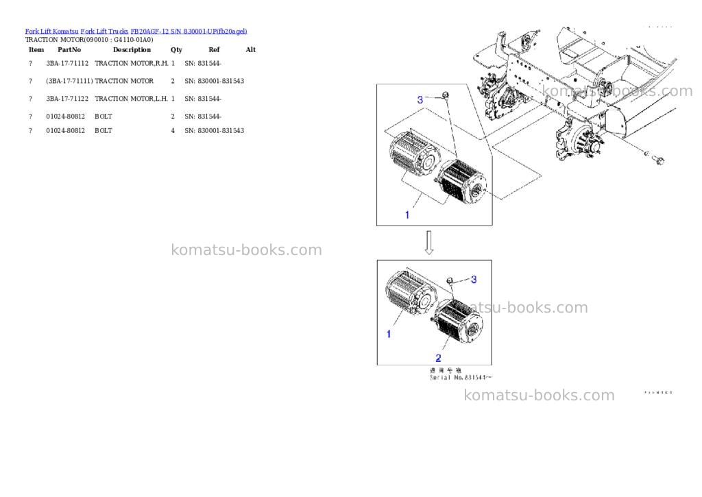 Komatsu FB20AGF-12 S/N 830001-UP Parts catalog cover Page 7 Komatsu FB20AGF-12 S/N 830001-UP Parts catalog cover Page 7