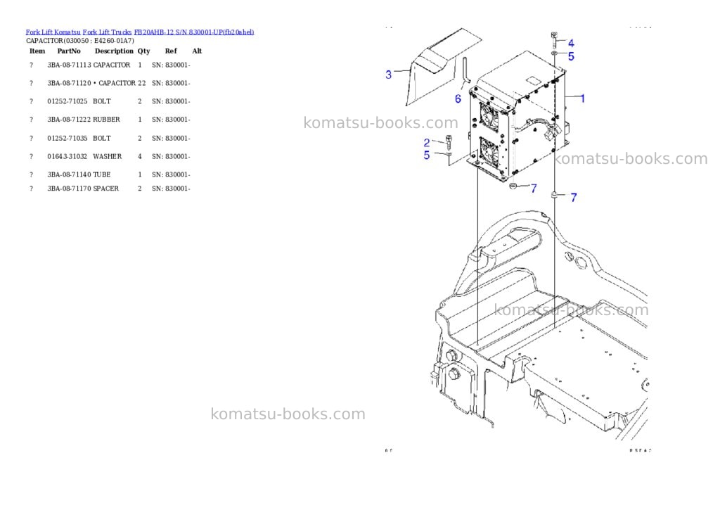 Komatsu fb20ahb-12 s/n 830001-up Parts catalog cover Page 4 Komatsu fb20ahb-12 s/n 830001-up Parts catalog cover Page 4
