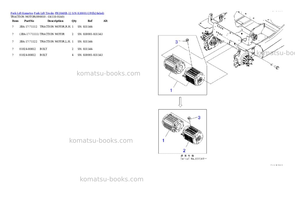 Komatsu fb20ahb-12 s/n 830001-up Parts catalog cover Page 8 Komatsu fb20ahb-12 s/n 830001-up Parts catalog cover Page 8