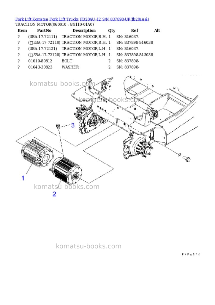 Komatsu FB20AU-12 S/N 837898-UP Parts catalog cover Page 5
