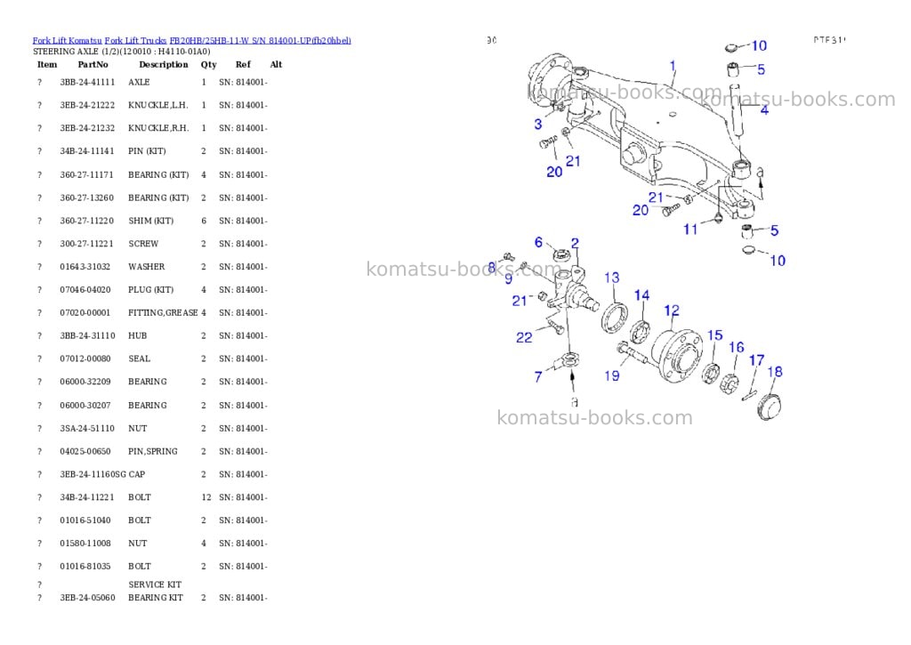 Komatsu fb20hb/25hb-11 s/n 814001-up Parts catalog cover Page 10