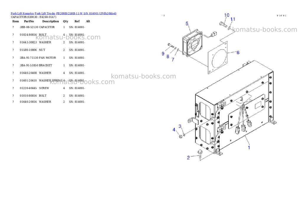 Komatsu fb20hb/25hb-11 s/n 814001-up Parts catalog cover Page 2