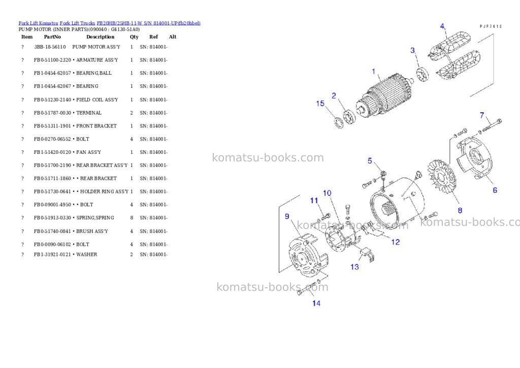 Komatsu fb20hb/25hb-11 s/n 814001-up Parts catalog cover Page 8