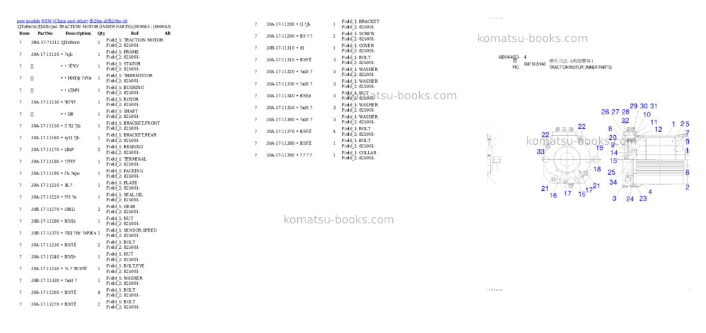 Komatsu fb20m-cl Parts catalog cover Page 7 Komatsu fb20m-cl Parts catalog cover Page 7