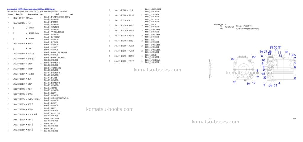 Komatsu fb20m-cl Parts catalog cover Page 9 Komatsu fb20m-cl Parts catalog cover Page 9