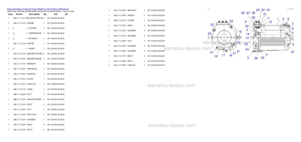 Komatsu fb20m-12 s/n 825001-up Parts catalog cover Page 9 Komatsu fb20m-12 s/n 825001-up Parts catalog cover Page 9