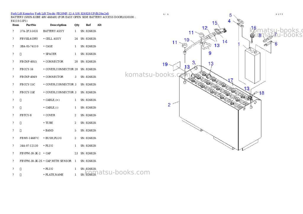 Komatsu fb20mf-12-a s/n 826828-up Parts catalog cover Page 9