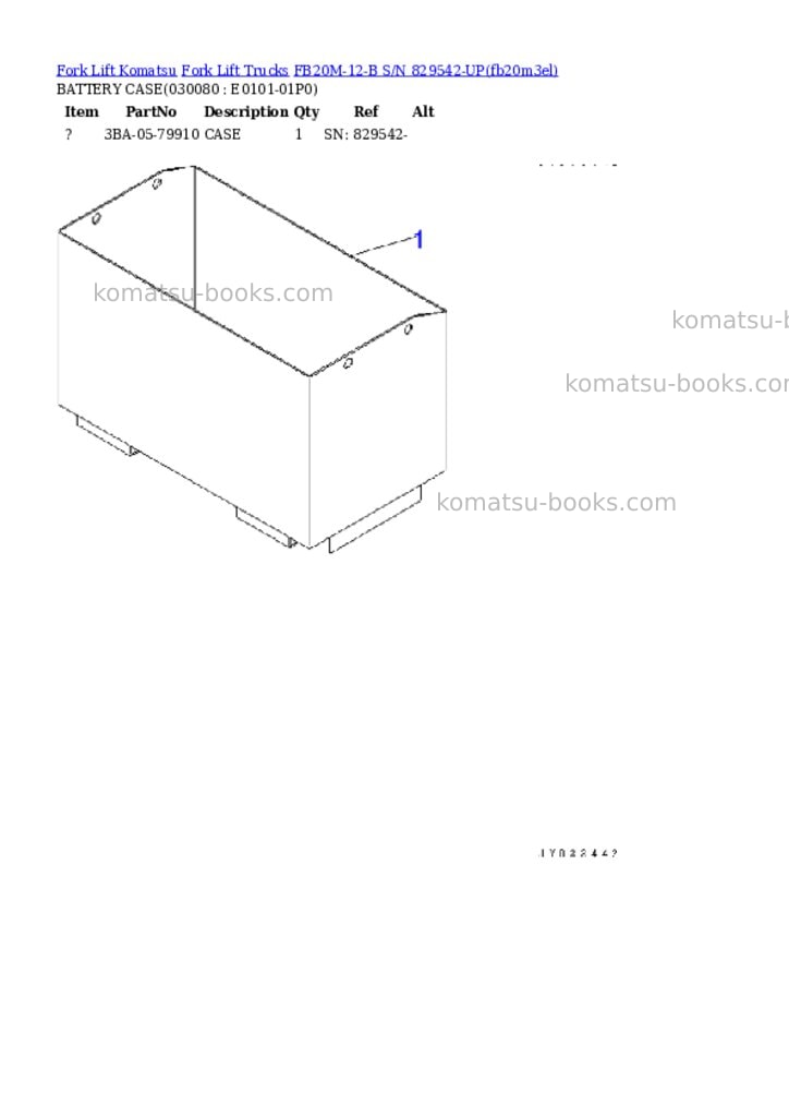 Komatsu FB20M-12-B S/N 829542-UP Parts catalog cover Page 7