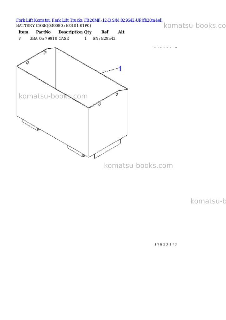 Komatsu FB20MF-12-B S/N 829542-UP Parts catalog cover Page 7 Komatsu FB20MF-12-B S/N 829542-UP Parts catalog cover Page 7