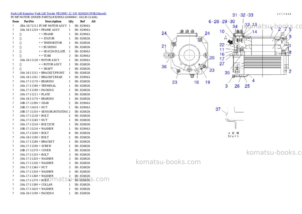 Komatsu FB20MU-12 S/N 826828-UP Parts catalog cover Page 10 Komatsu FB20MU-12 S/N 826828-UP Parts catalog cover Page 10