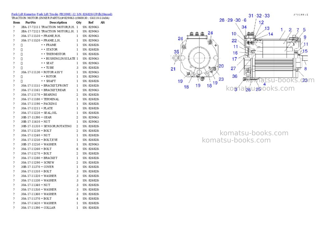 Komatsu FB20MU-12 S/N 826828-UP Parts catalog cover Page 7 Komatsu FB20MU-12 S/N 826828-UP Parts catalog cover Page 7