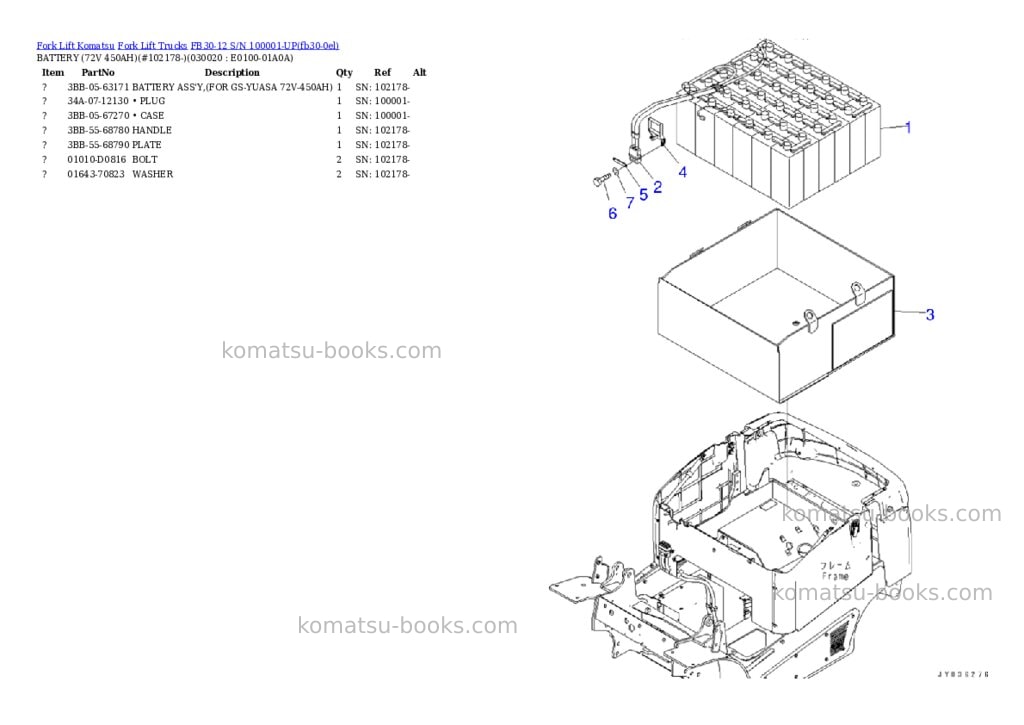 Komatsu FB30-12 S/N 100001-UP Parts catalog cover Komatsu FB30-12 S/N 100001-UP Parts catalog cover