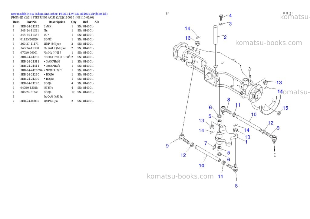 Komatsu fb30-11-w s/n 814001-up Parts catalog cover Page 9