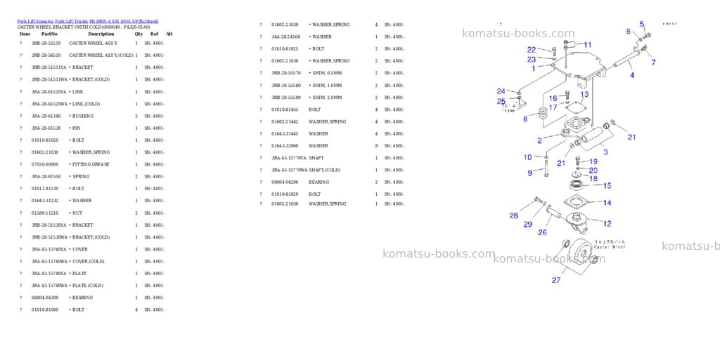 Komatsu fb30rn-4 s/n 4001-up Parts catalog cover Page 6 Komatsu fb30rn-4 s/n 4001-up Parts catalog cover Page 6