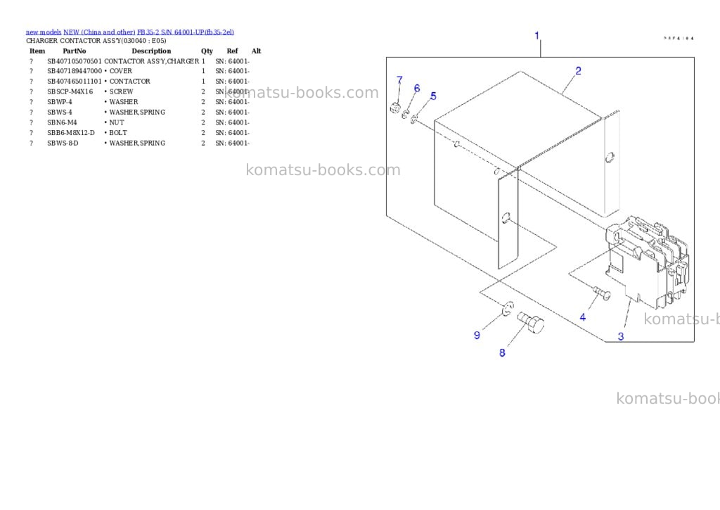 Komatsu fb35-2 s/n 64001-up Parts catalog cover Page 3