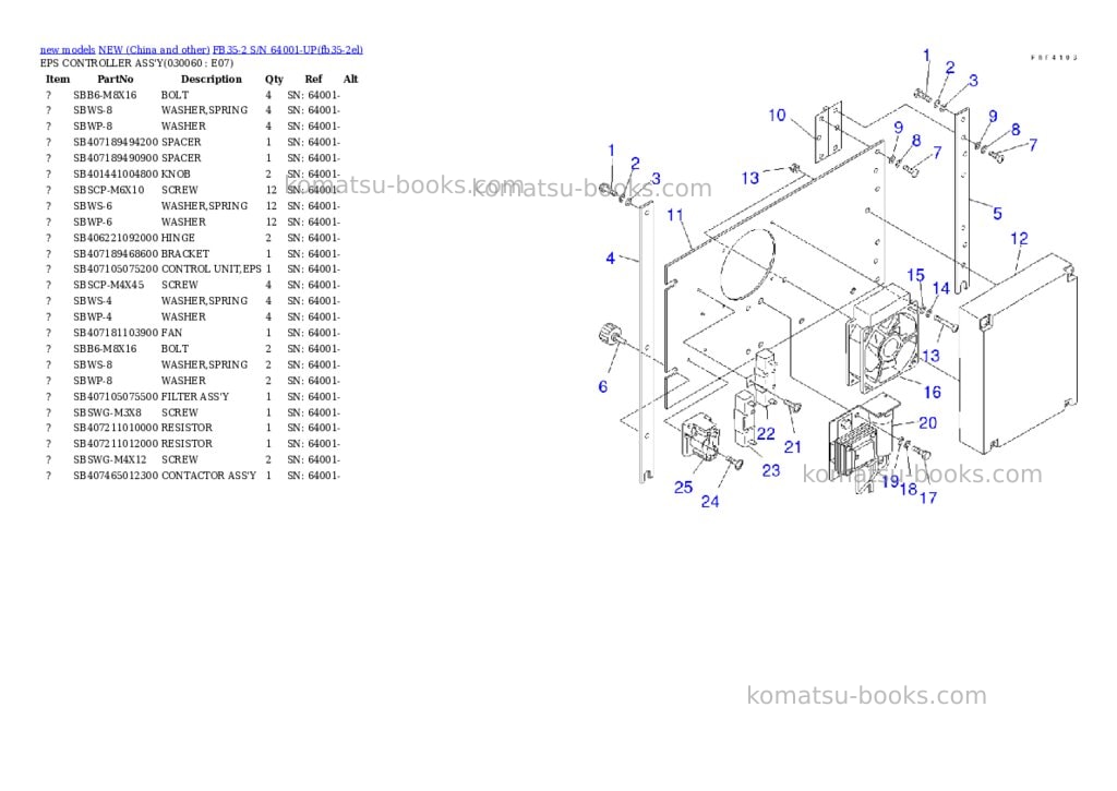 Komatsu fb35-2 s/n 64001-up Parts catalog cover Page 5