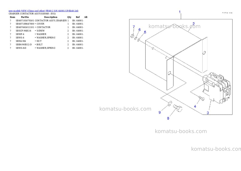 Komatsu fb40-2 s/n 64001-up Parts catalog cover Page 3