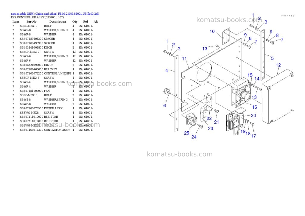 Komatsu fb40-2 s/n 64001-up Parts catalog cover Page 5
