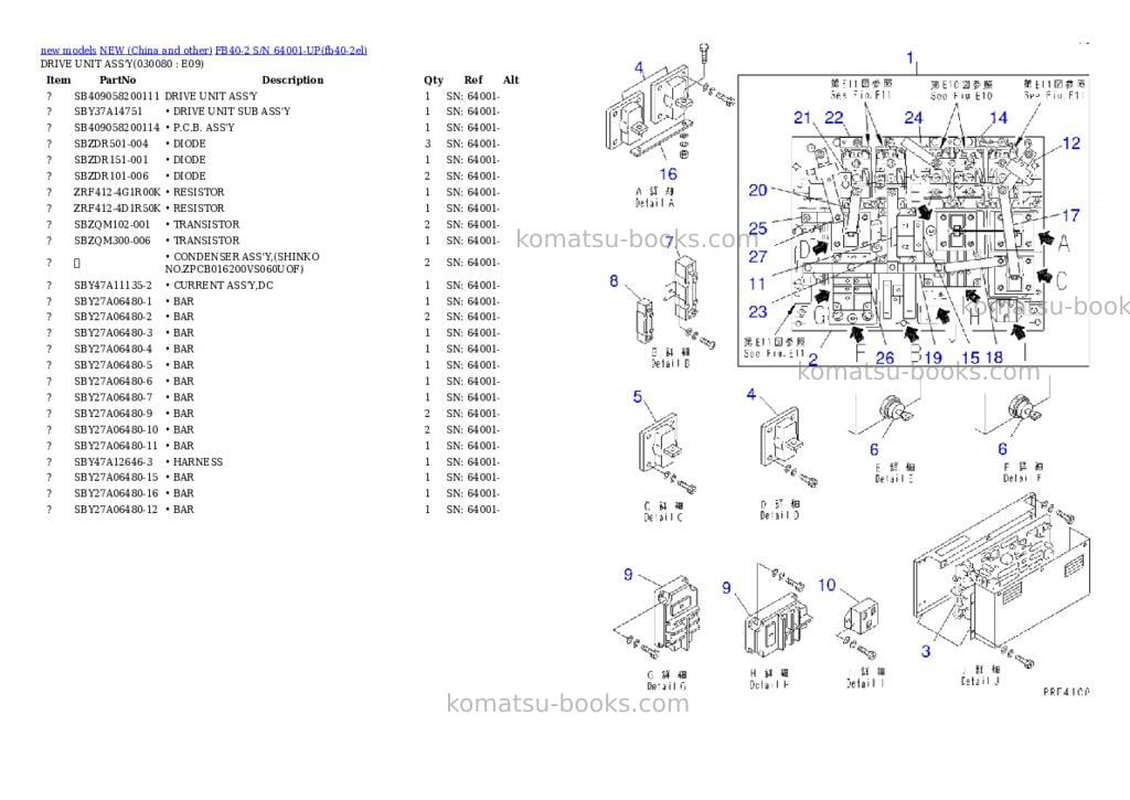 Komatsu fb40-2 s/n 64001-up Parts catalog cover Page 7