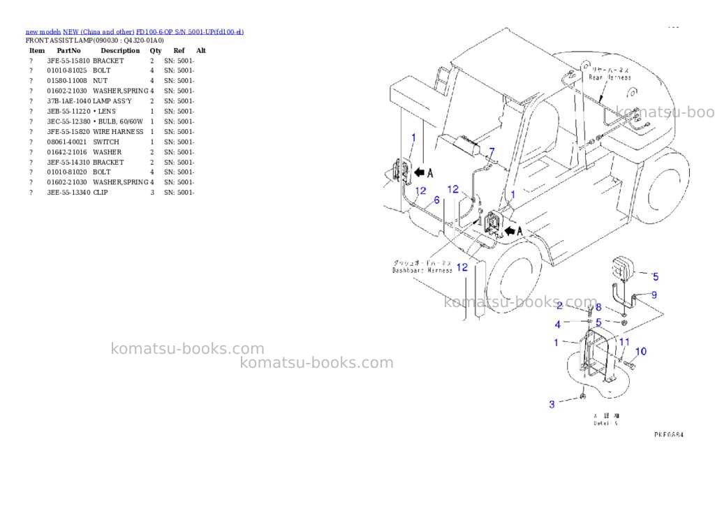 Komatsu fd100-6-op s/n 5001-up Parts catalog cover Page 4 Komatsu fd100-6-op s/n 5001-up Parts catalog cover Page 4