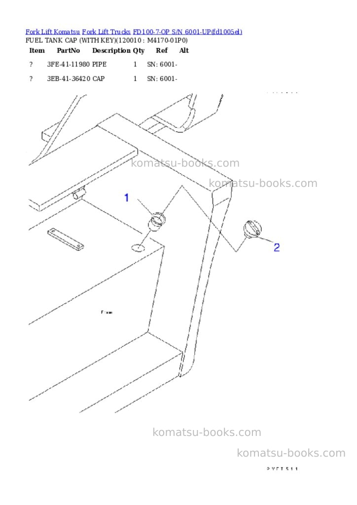 Komatsu fd100-7-op s/n 6001-up Parts catalog cover Page 7 Komatsu fd100-7-op s/n 6001-up Parts catalog cover Page 7