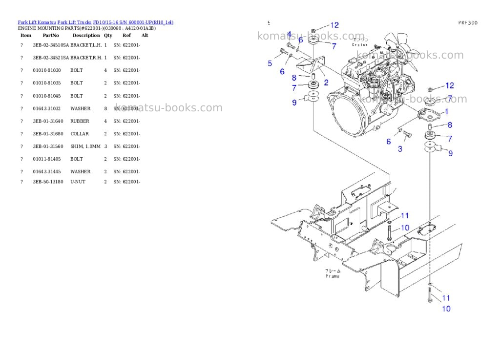 Komatsu fd10-15 s/n 210001-up Parts catalog cover Page 5 Komatsu fd10-15 s/n 210001-up Parts catalog cover Page 5