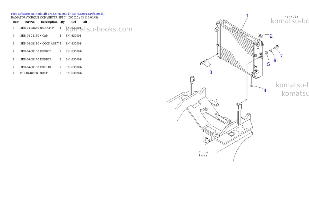 Komatsu fd10c-17 s/n 630001-up Parts catalog cover Page 5