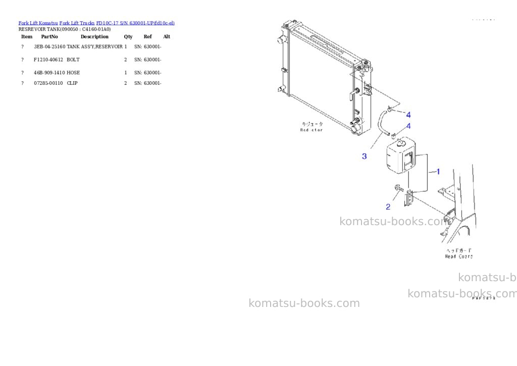 Komatsu fd10c-17 s/n 630001-up Parts catalog cover Page 8