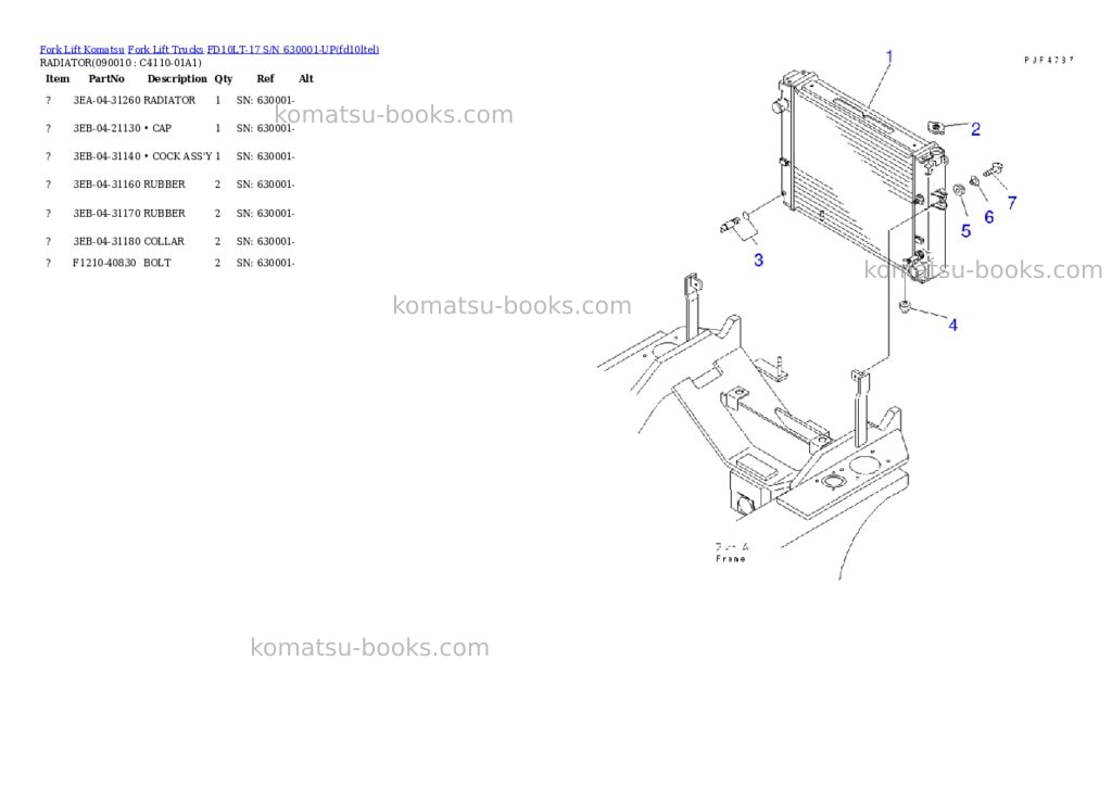 Komatsu fd10lt-17 s/n 630001-up Parts catalog cover Page 4 Komatsu fd10lt-17 s/n 630001-up Parts catalog cover Page 4