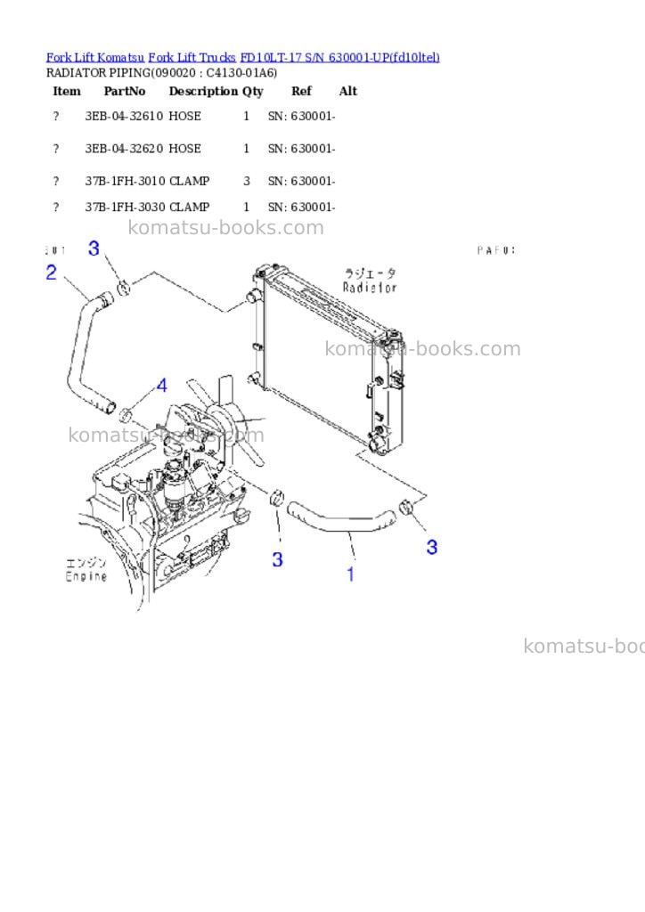 Komatsu fd10lt-17 s/n 630001-up Parts catalog cover Page 5 Komatsu fd10lt-17 s/n 630001-up Parts catalog cover Page 5