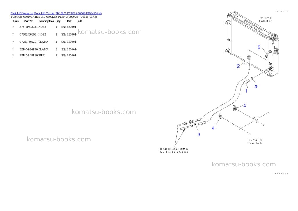Komatsu fd10lt-17 s/n 630001-up Parts catalog cover Page 6 Komatsu fd10lt-17 s/n 630001-up Parts catalog cover Page 6