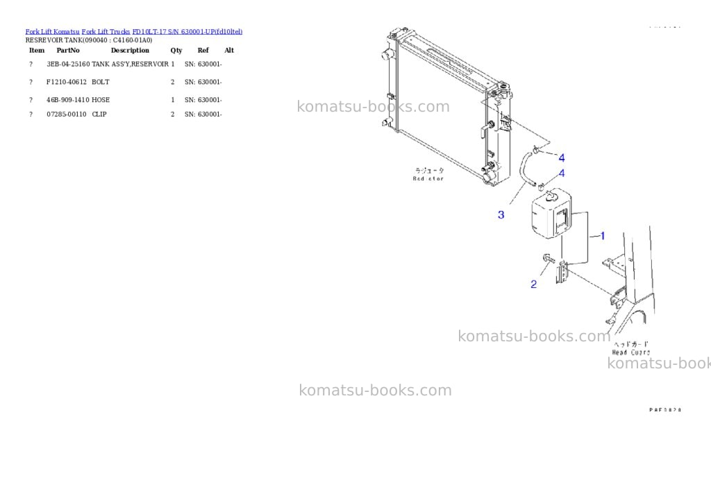 Komatsu fd10lt-17 s/n 630001-up Parts catalog cover Page 7 Komatsu fd10lt-17 s/n 630001-up Parts catalog cover Page 7