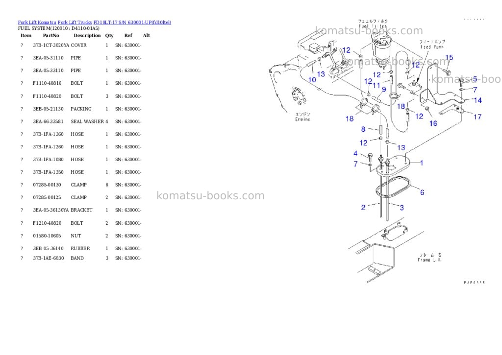 Komatsu fd10lt-17 s/n 630001-up Parts catalog cover Page 8 Komatsu fd10lt-17 s/n 630001-up Parts catalog cover Page 8