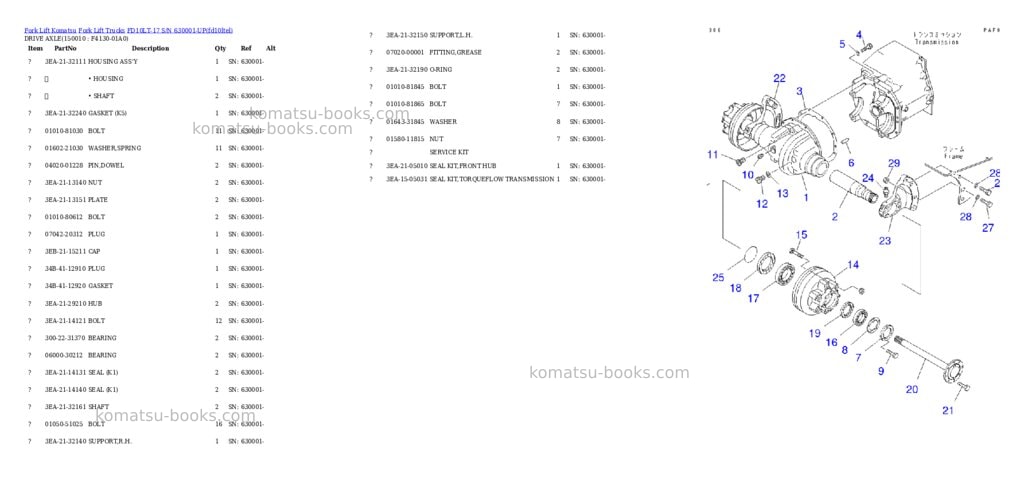 Komatsu fd10lt-17 s/n 630001-up Parts catalog cover Page 9 Komatsu fd10lt-17 s/n 630001-up Parts catalog cover Page 9